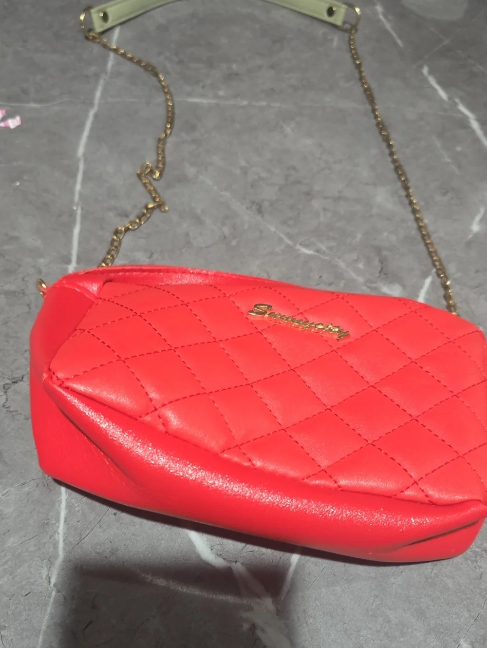 Red  Quilted Shoulder Bag for Women